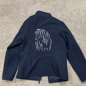 Grey Jacket with Horse Design